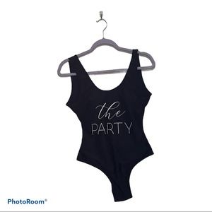 'The party' one piece black bathing suit